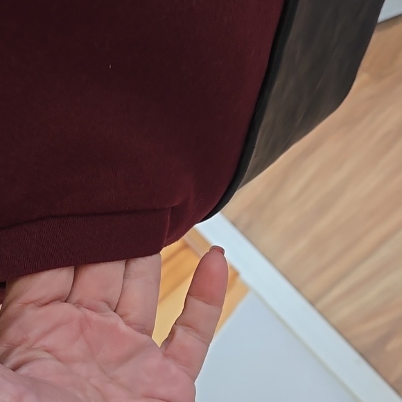 Banana Republic Burgundy And Faux Leather Shift Dress Pockets Womens Size 8 - Picture 5 of 9